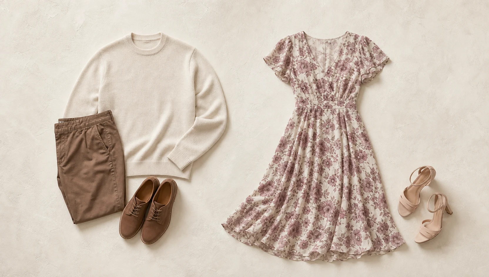 Outfit ideas for fog-kissed slow dance on sand engagement photos