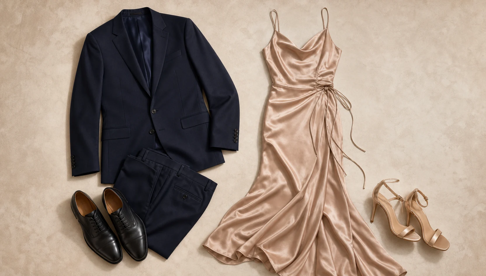 Outfit ideas for forehead touch on historic bridge at blue hour engagement photos