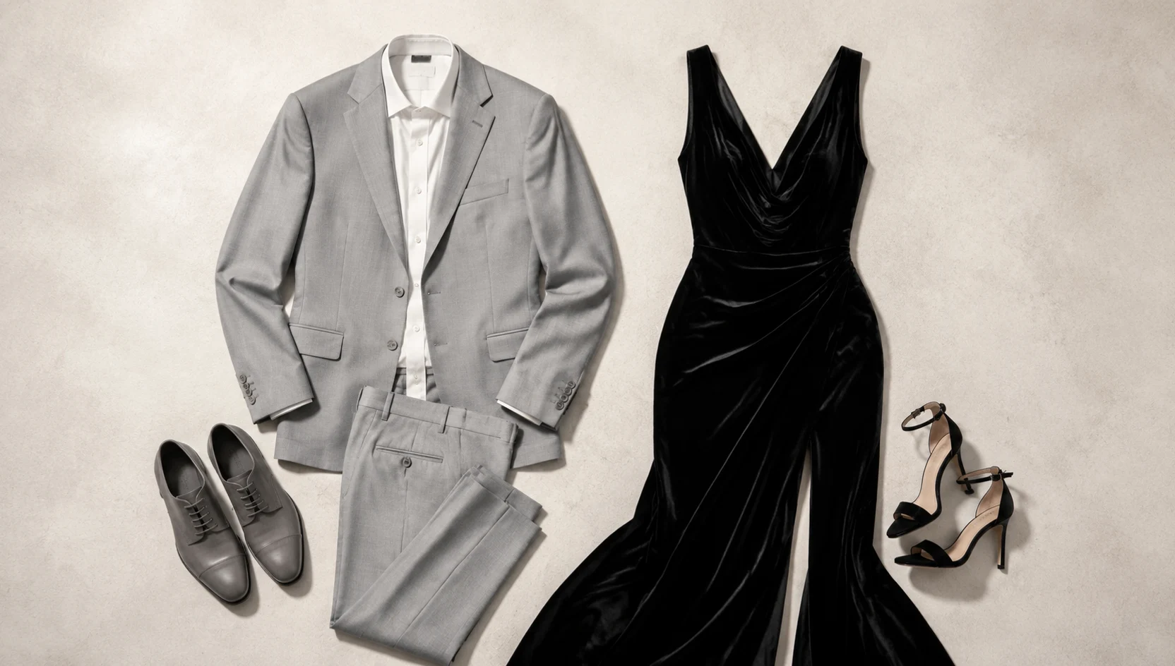 Outfit ideas for blue hour laughter in formal wear engagement photos