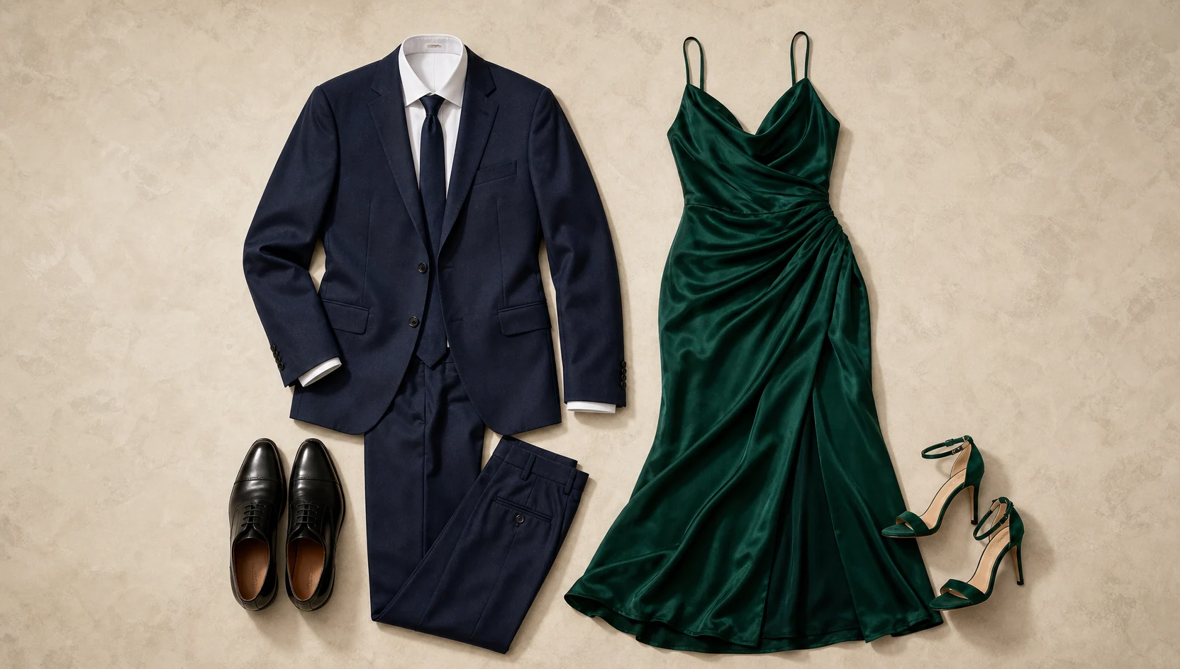 Outfit ideas for blue hour playful gown and suit on a rock engagement photos