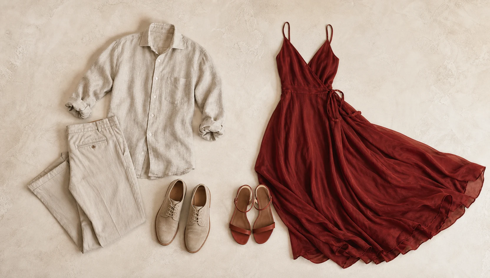 Outfit ideas for genuine laughter in golden field grass engagement photos