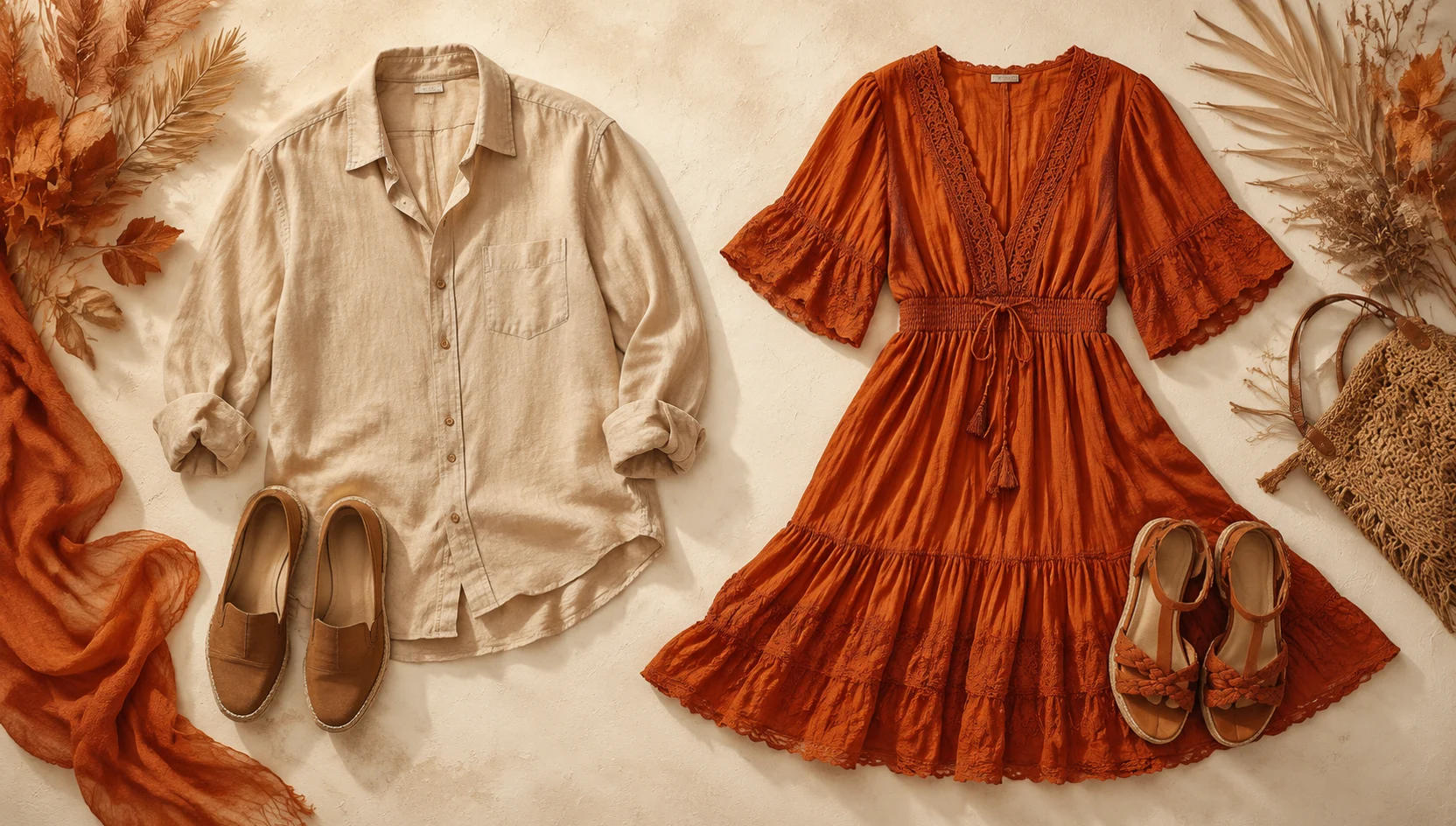 Outfit ideas for candid laughter in sunset glow engagement photos
