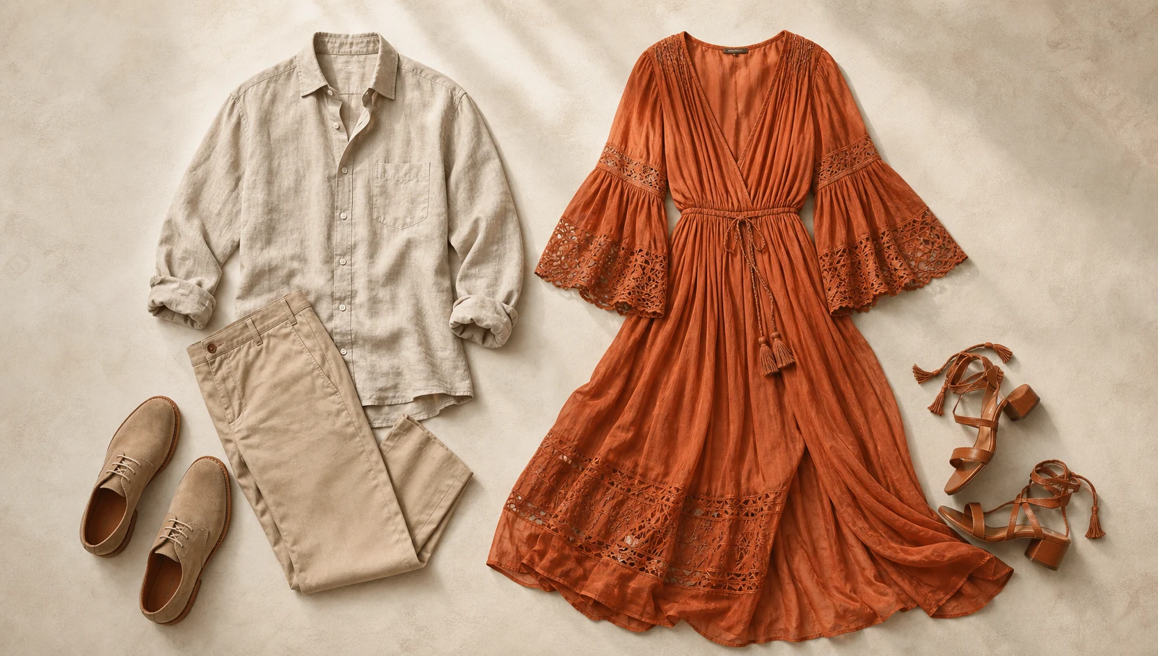 Outfit ideas for candid laughter with windblown boho details engagement photos
