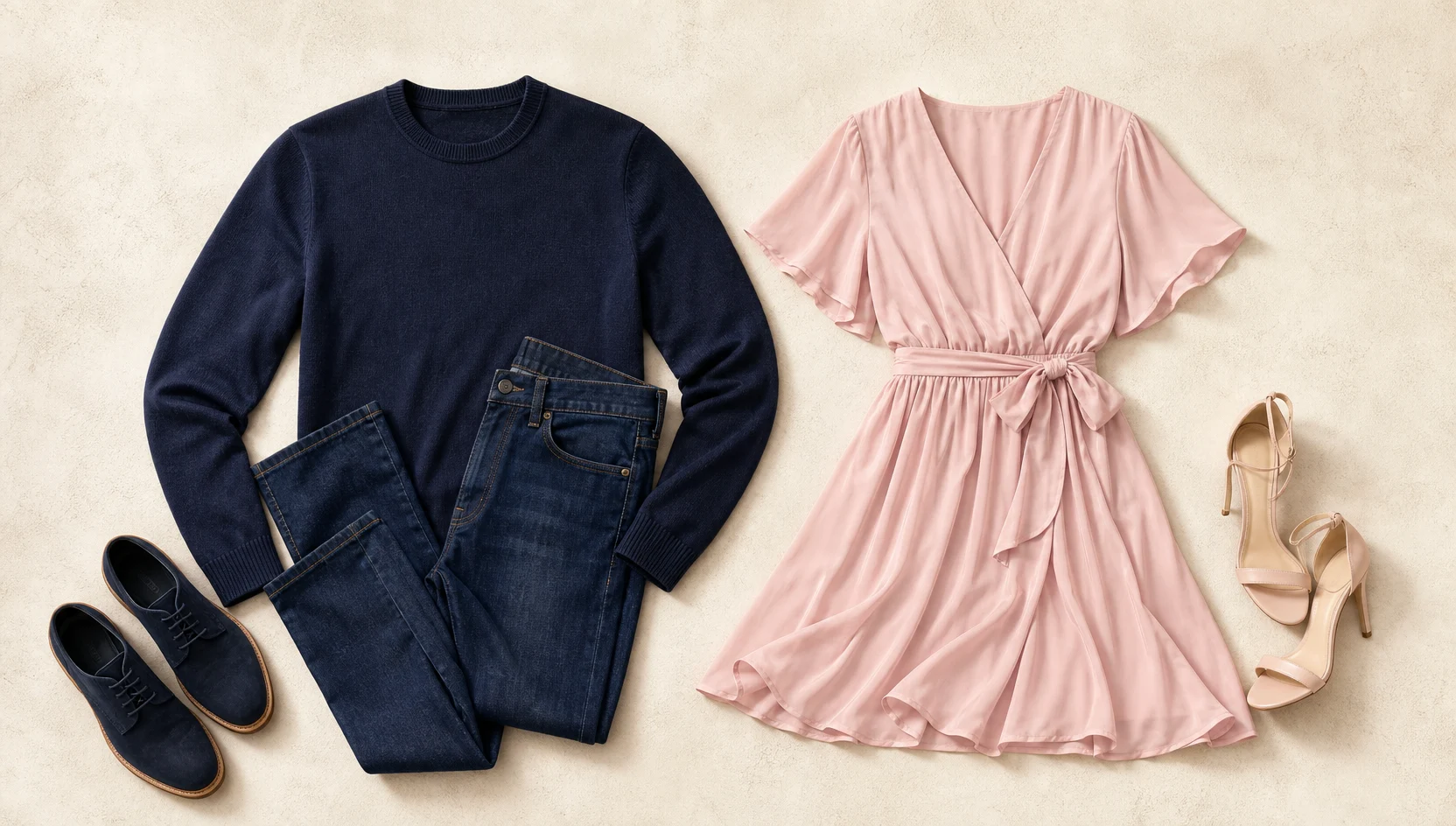 Outfit ideas for piggyback ride through a petal-strewn path engagement photos