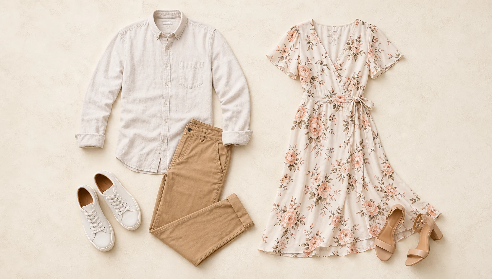 Outfit ideas for hand-in-hand stroll along a cherry blossom path engagement photos