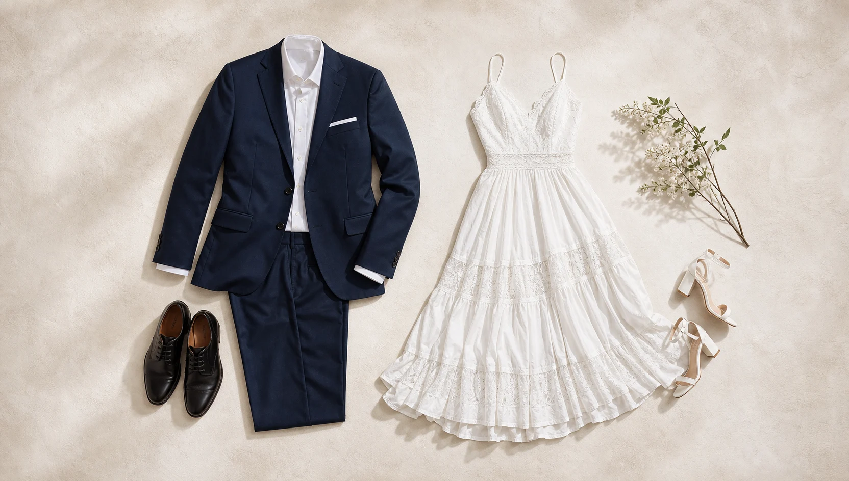 Outfit ideas for gentle dip kiss beneath a blooming arch, overcast spring engagement photos