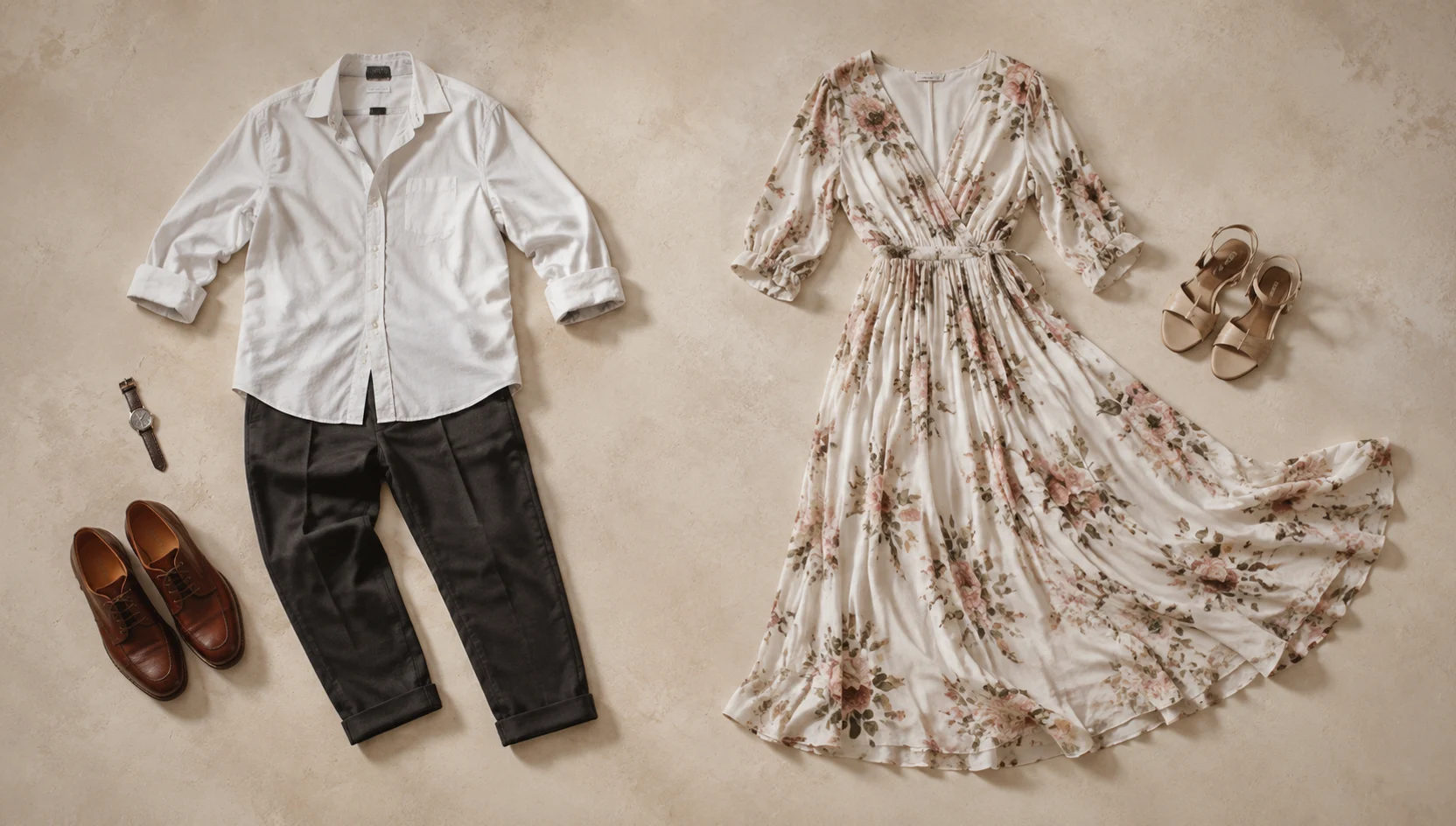 Outfit ideas for gentle dip kiss in misty pine forest engagement photos