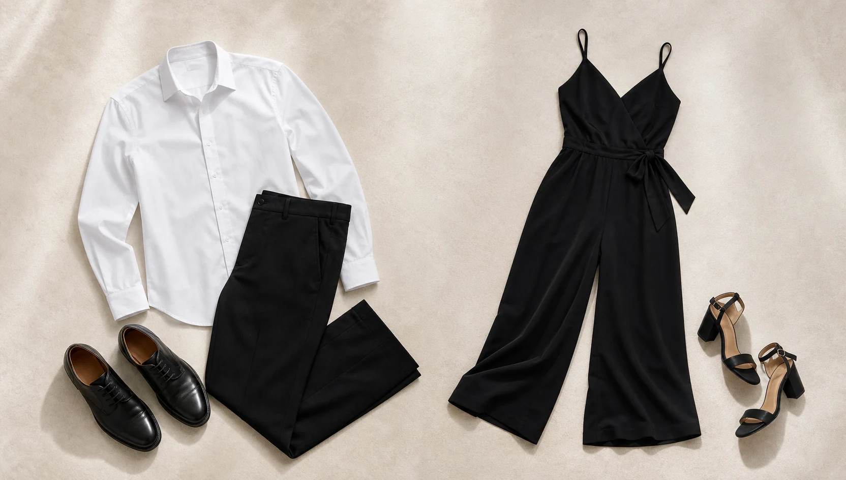 Outfit ideas for editorial dip kiss on an overcast park path engagement photos