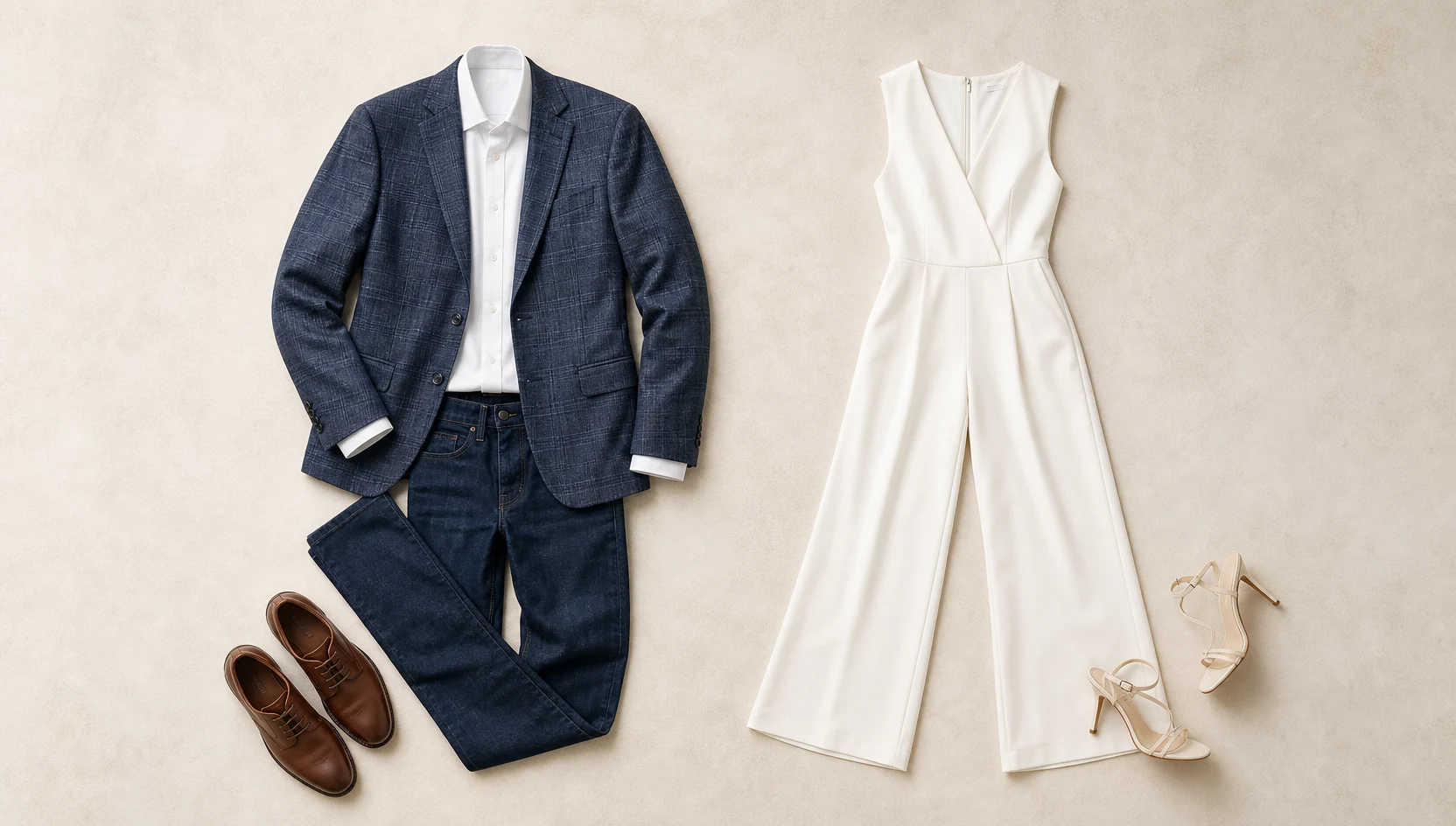 Outfit ideas for dip kiss beside reflecting pool engagement photos