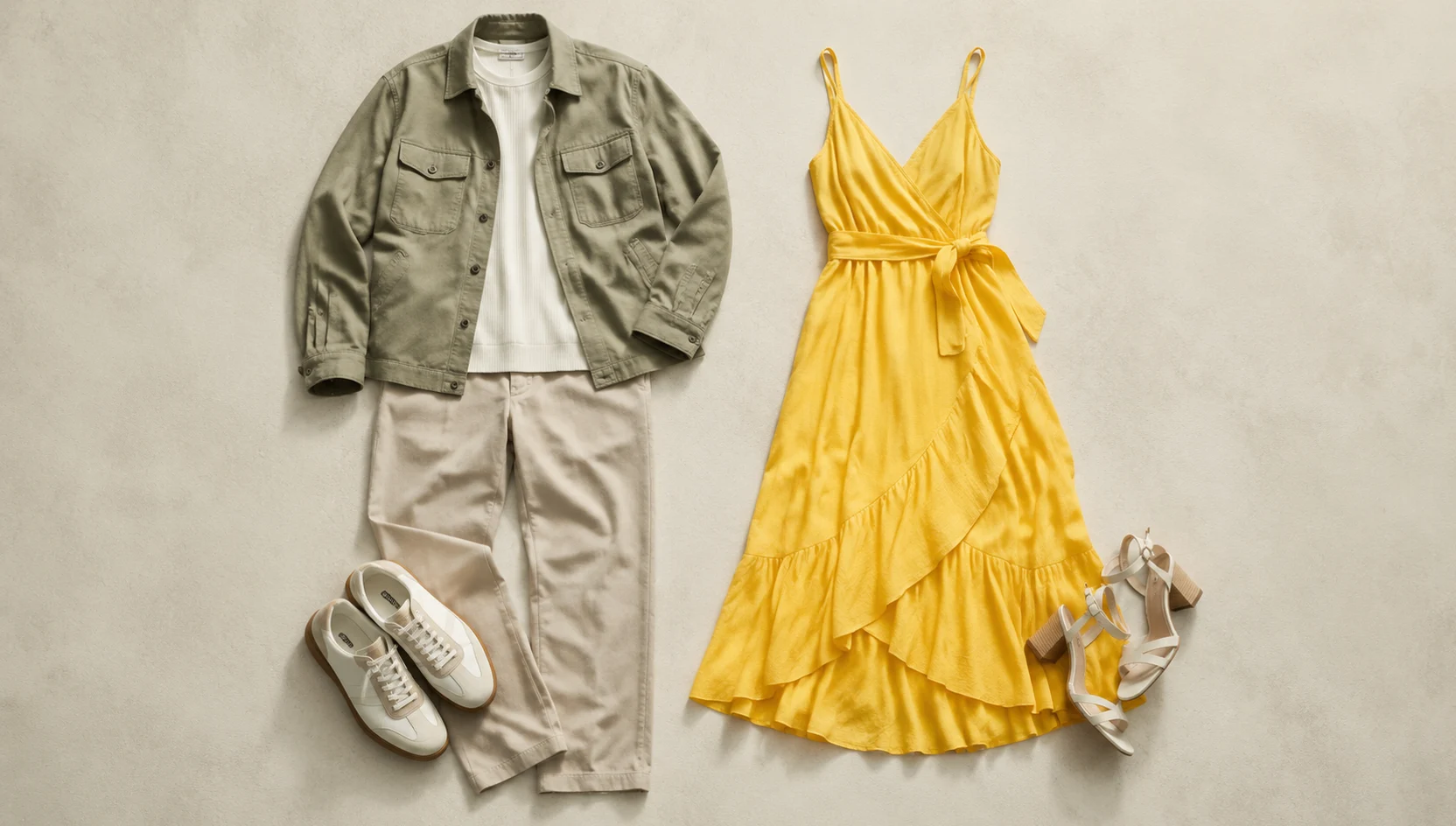 Outfit ideas for dreamy meadow walk in bright alpine dress engagement photos