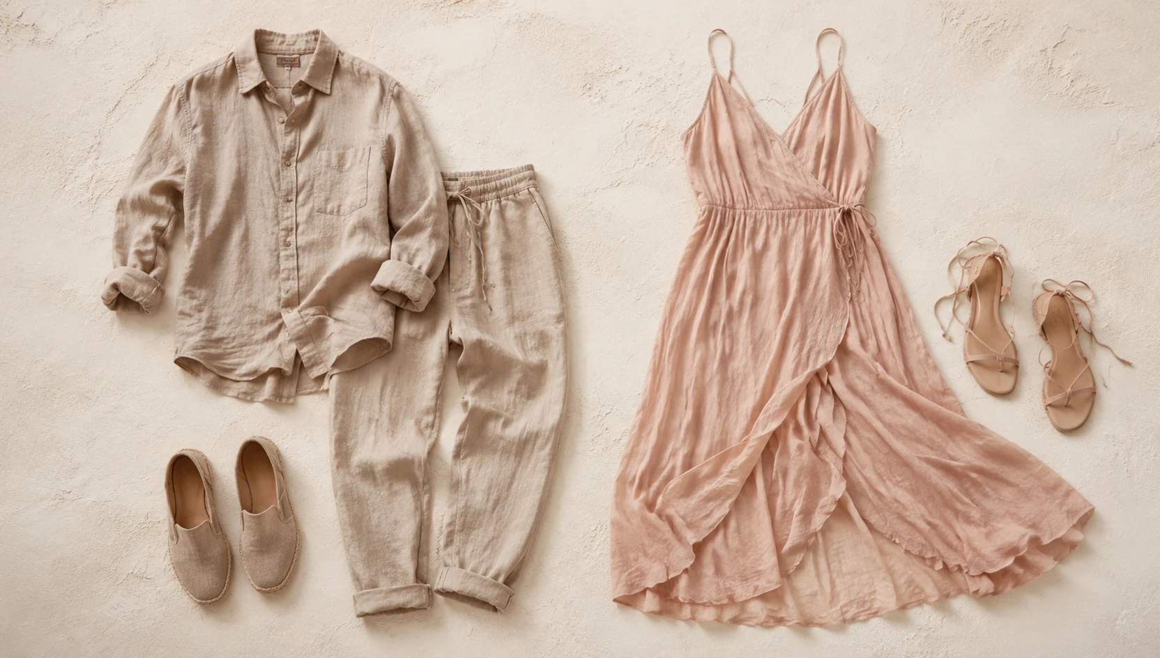 Outfit ideas for fiery sunset stroll along cliff path engagement photos