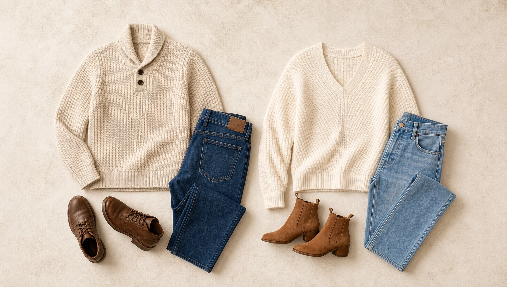 Outfit ideas for alpine lake forehead touch at sunrise engagement photos