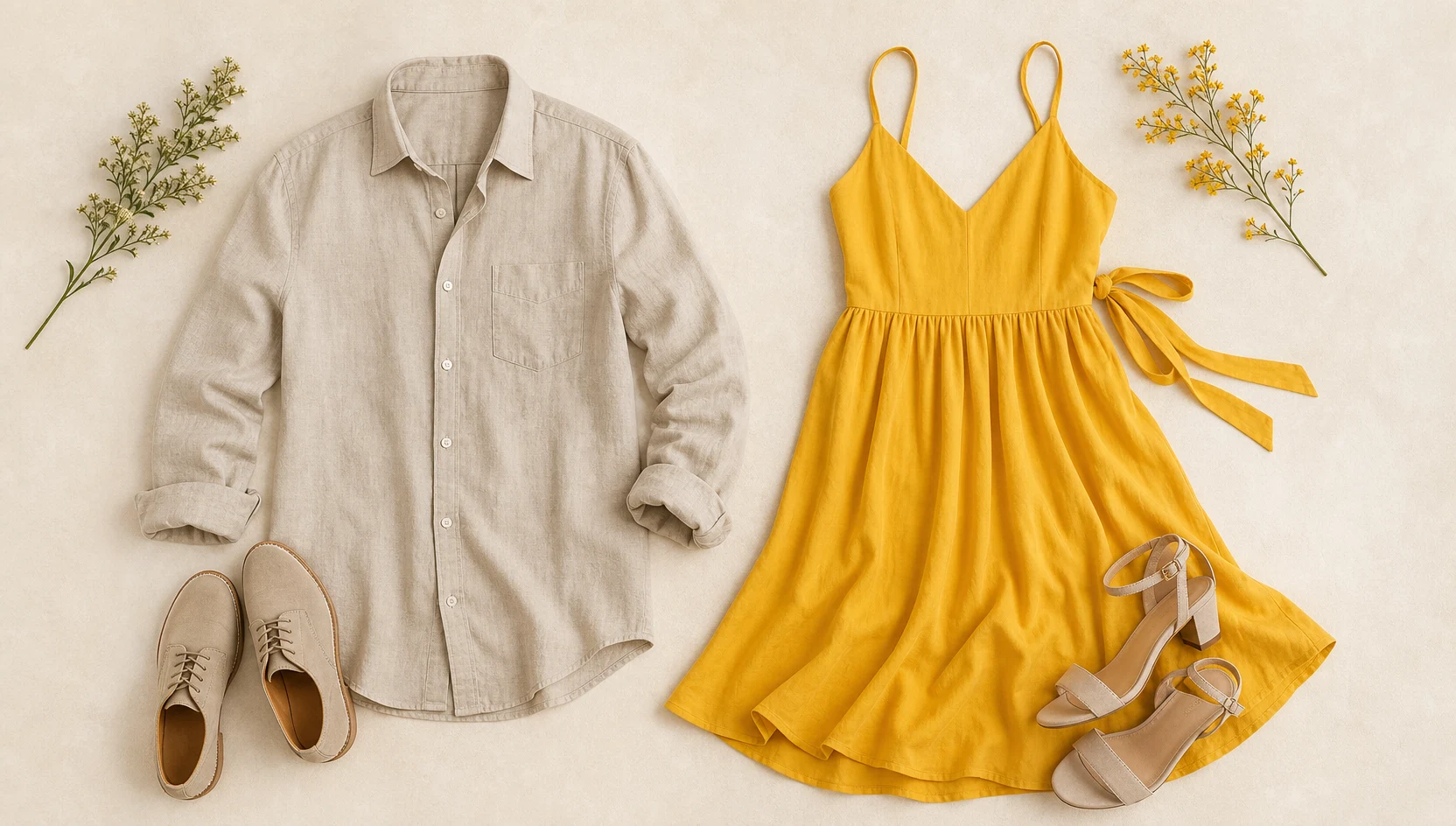 Outfit ideas for forehead touch in a dappled fern grove engagement photos