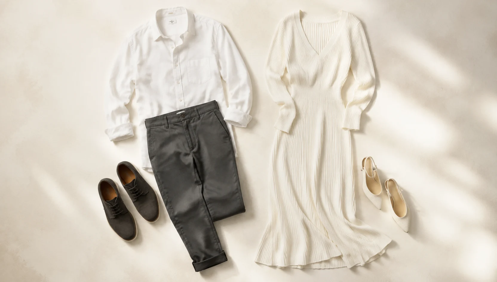 Outfit ideas for soft forehead touch amid dried grass engagement photos