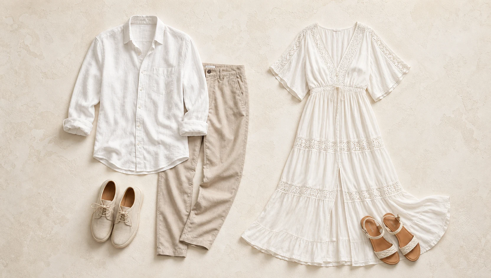 Outfit ideas for soft forehead touch under fern canopy engagement photos