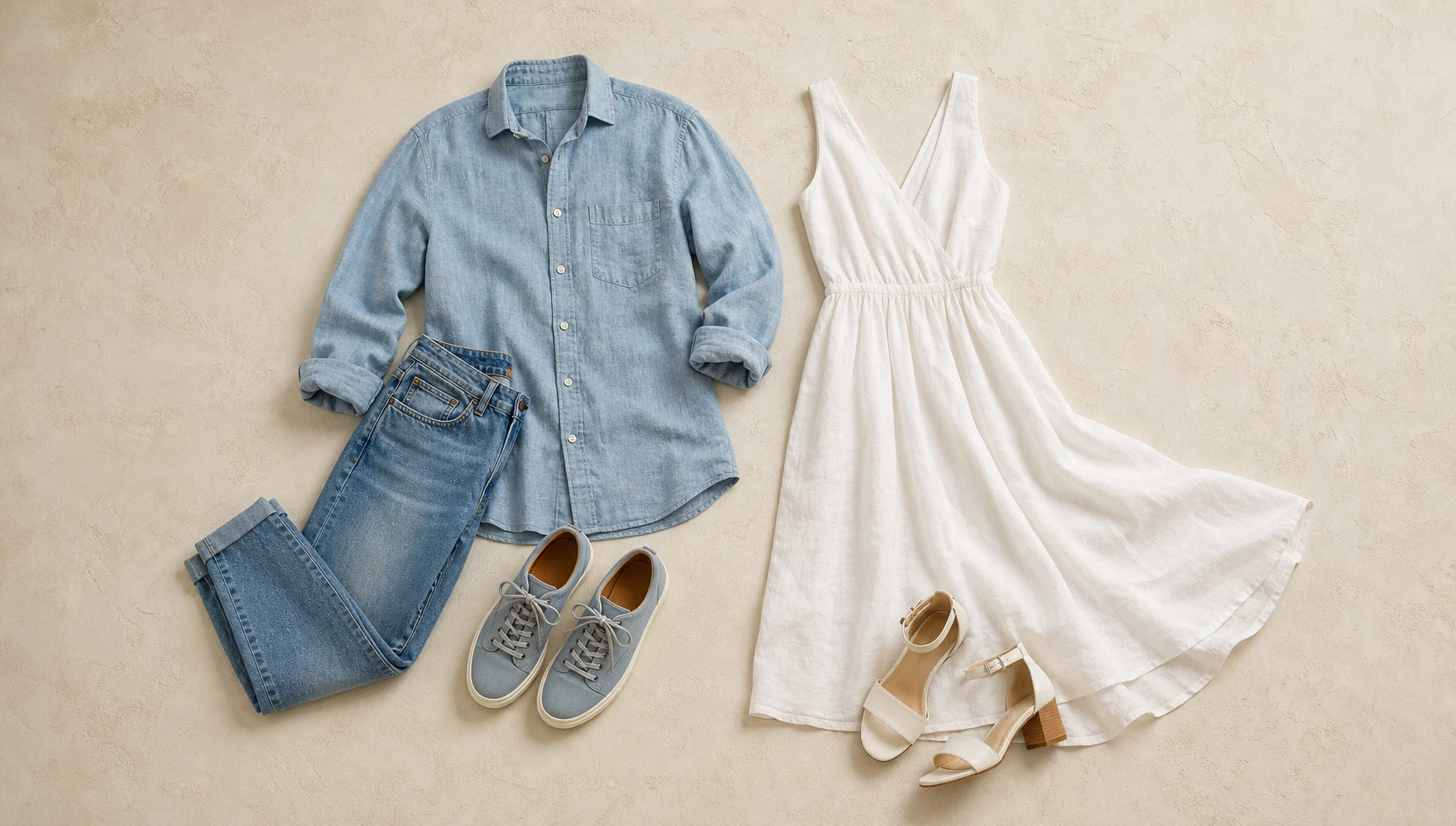 Outfit ideas for forehead touch at golden hour on country road engagement photos