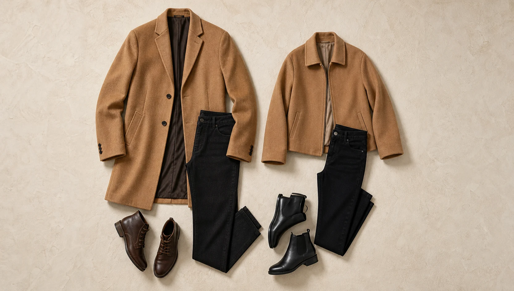Outfit ideas for gazing at the distant horizon engagement photos