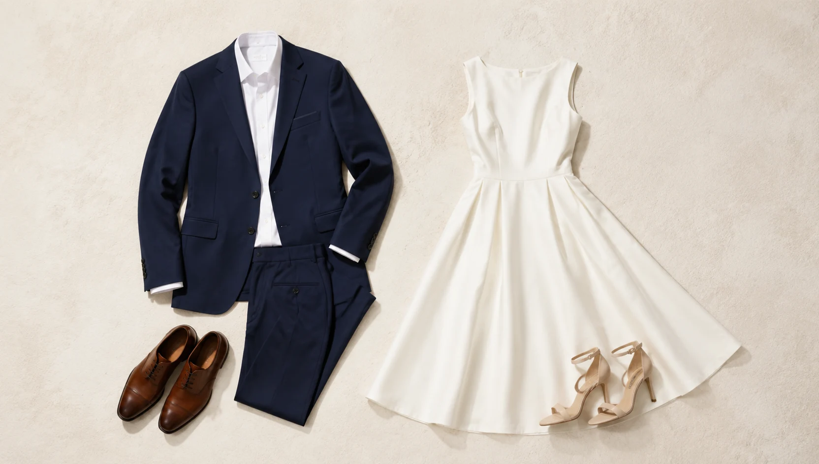 Outfit ideas for gentle dip kiss with city view engagement photos