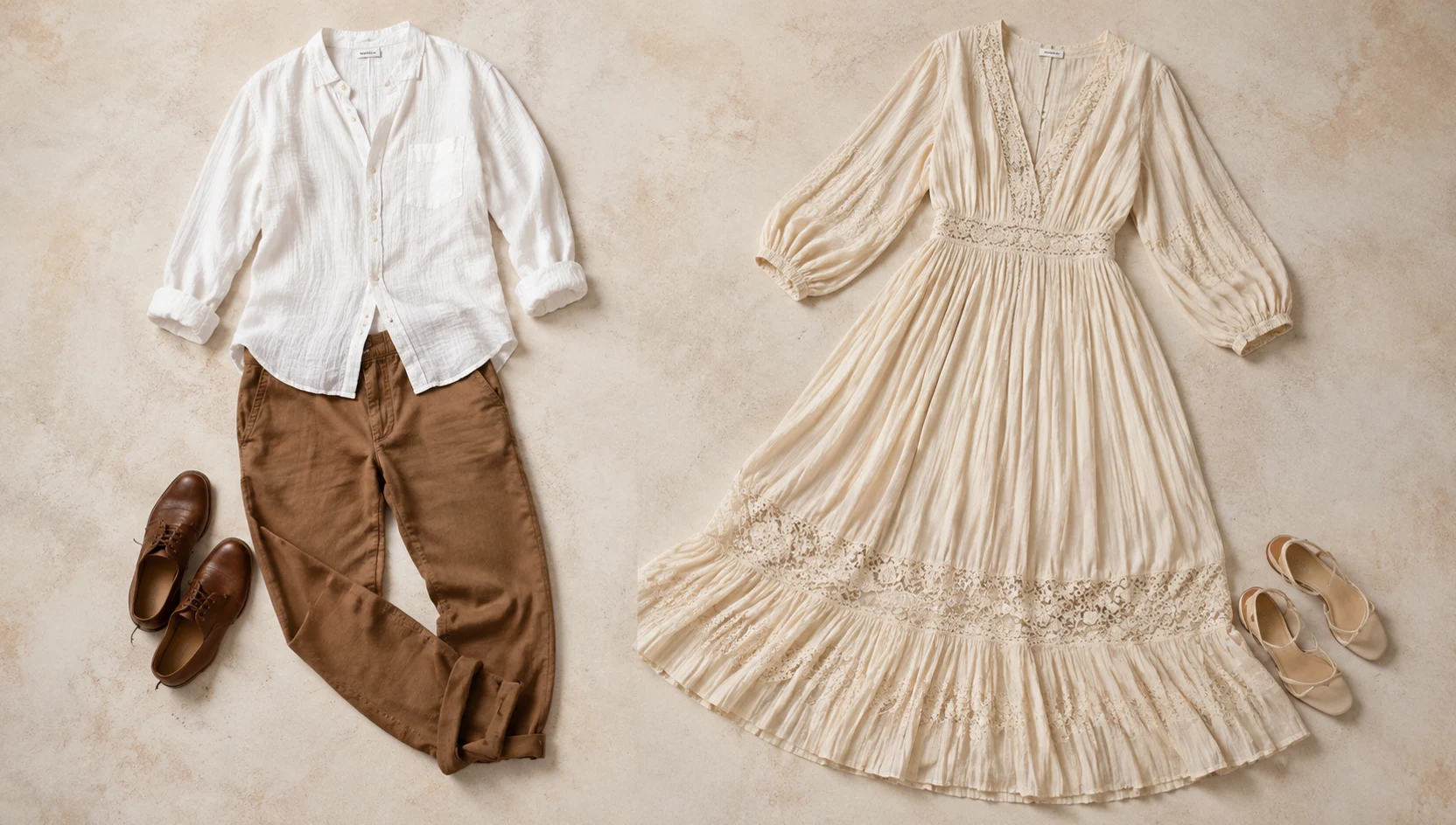 Outfit ideas for misty lakeside dip kiss engagement photos