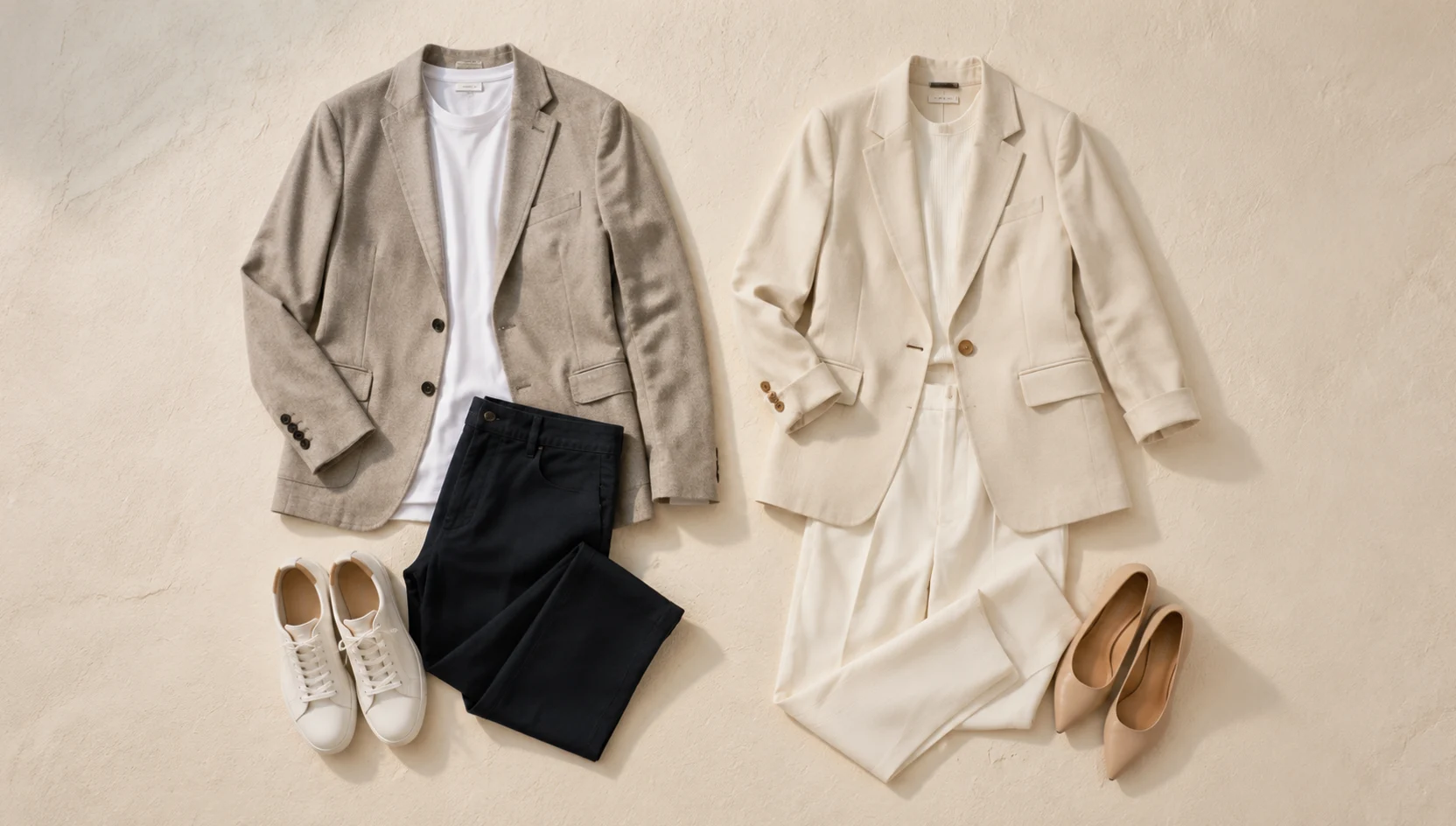 Outfit ideas for golden horizon gaze from the rooftop engagement photos