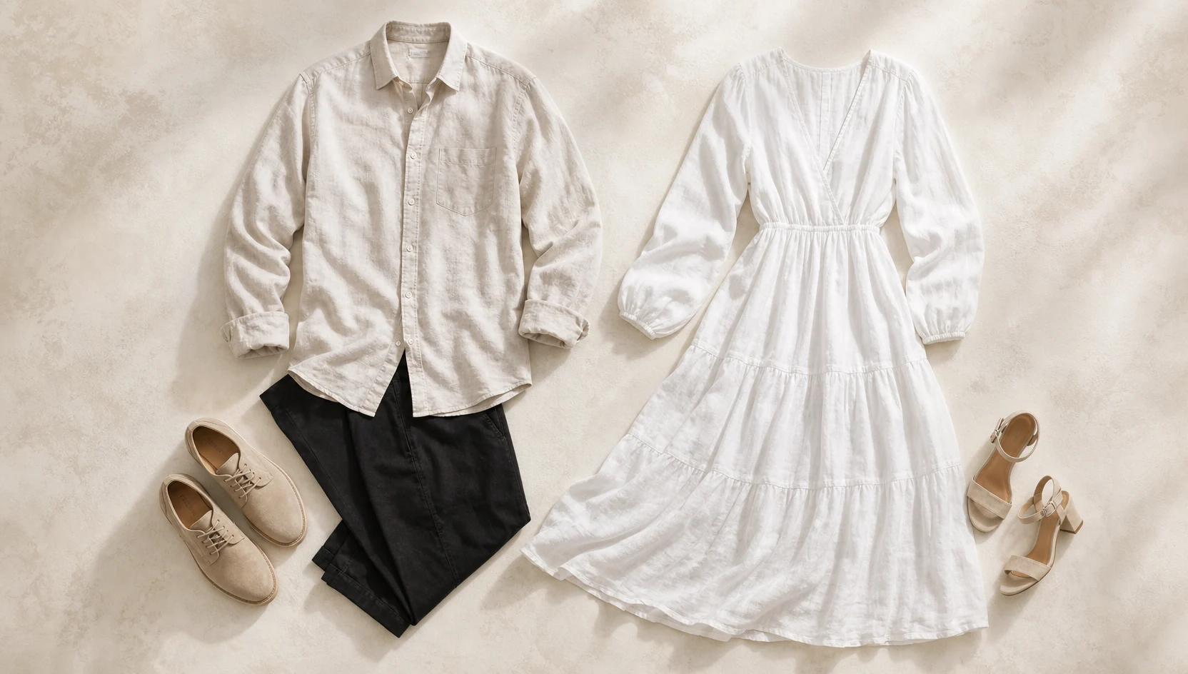 Outfit ideas for golden hour forehead touch in tall prairie grass engagement photos