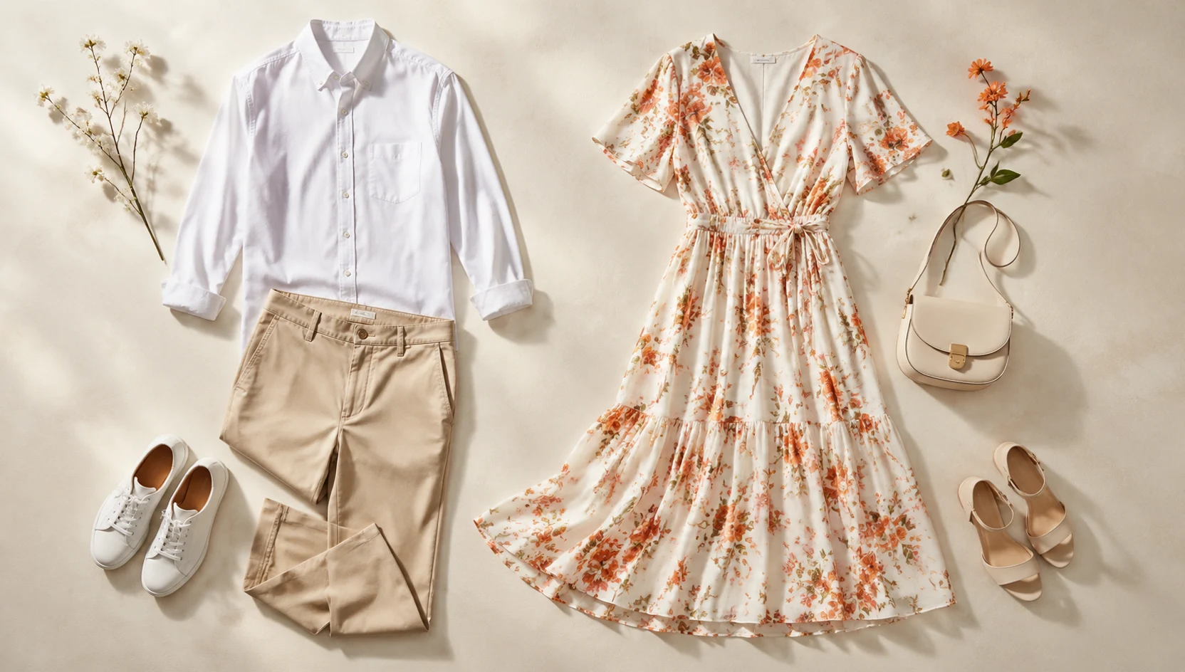 Outfit ideas for golden hour spins among the rose bushes engagement photos
