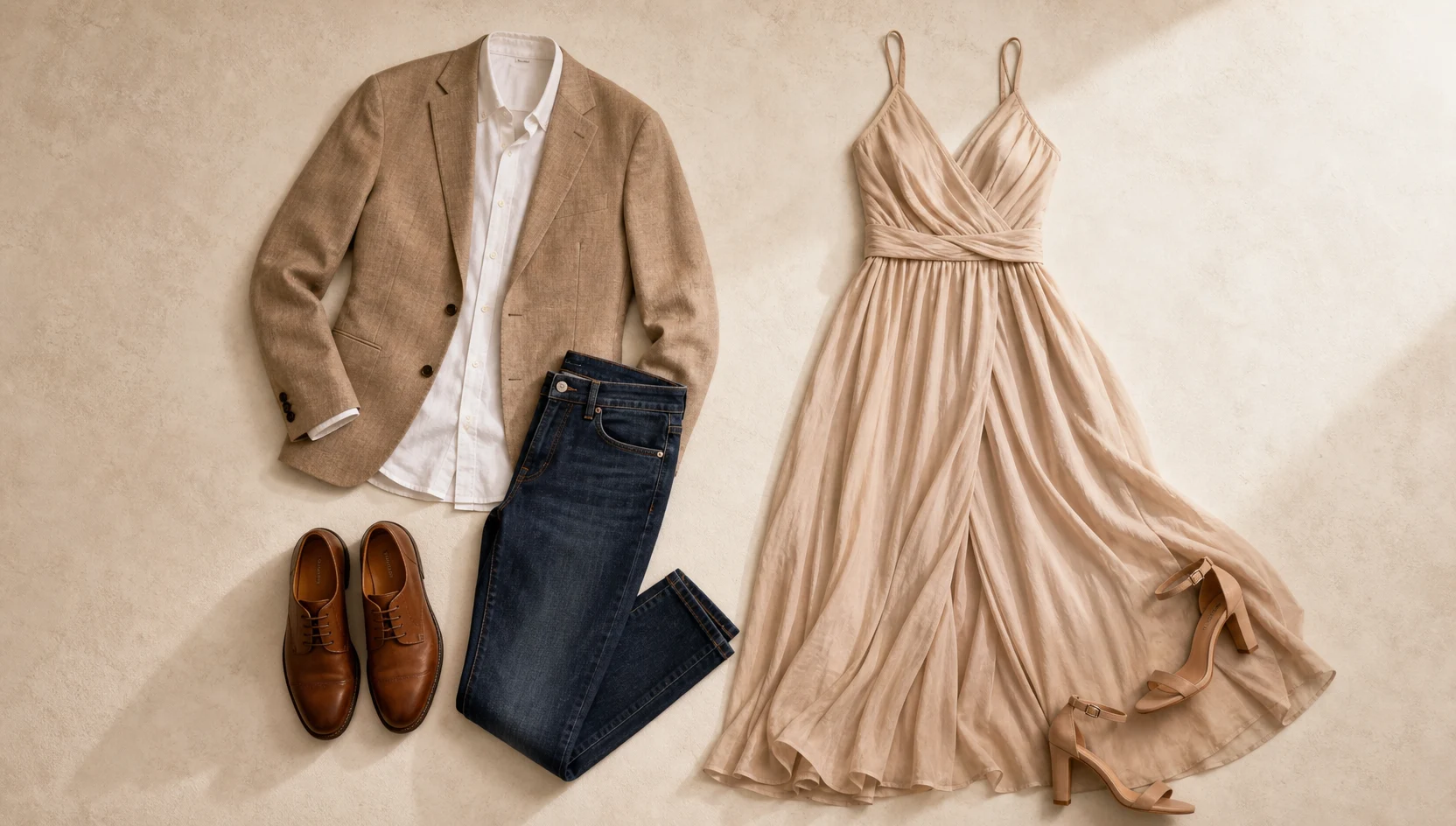 Outfit ideas for golden hour stroll down a brick alley engagement photos