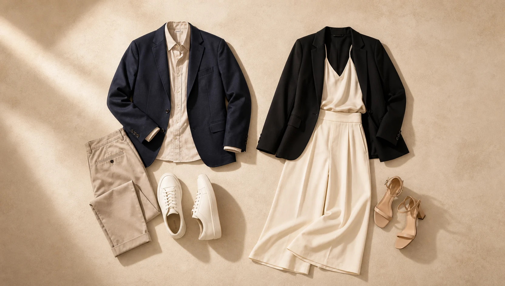 Outfit ideas for golden hour stroll along the skyline engagement photos