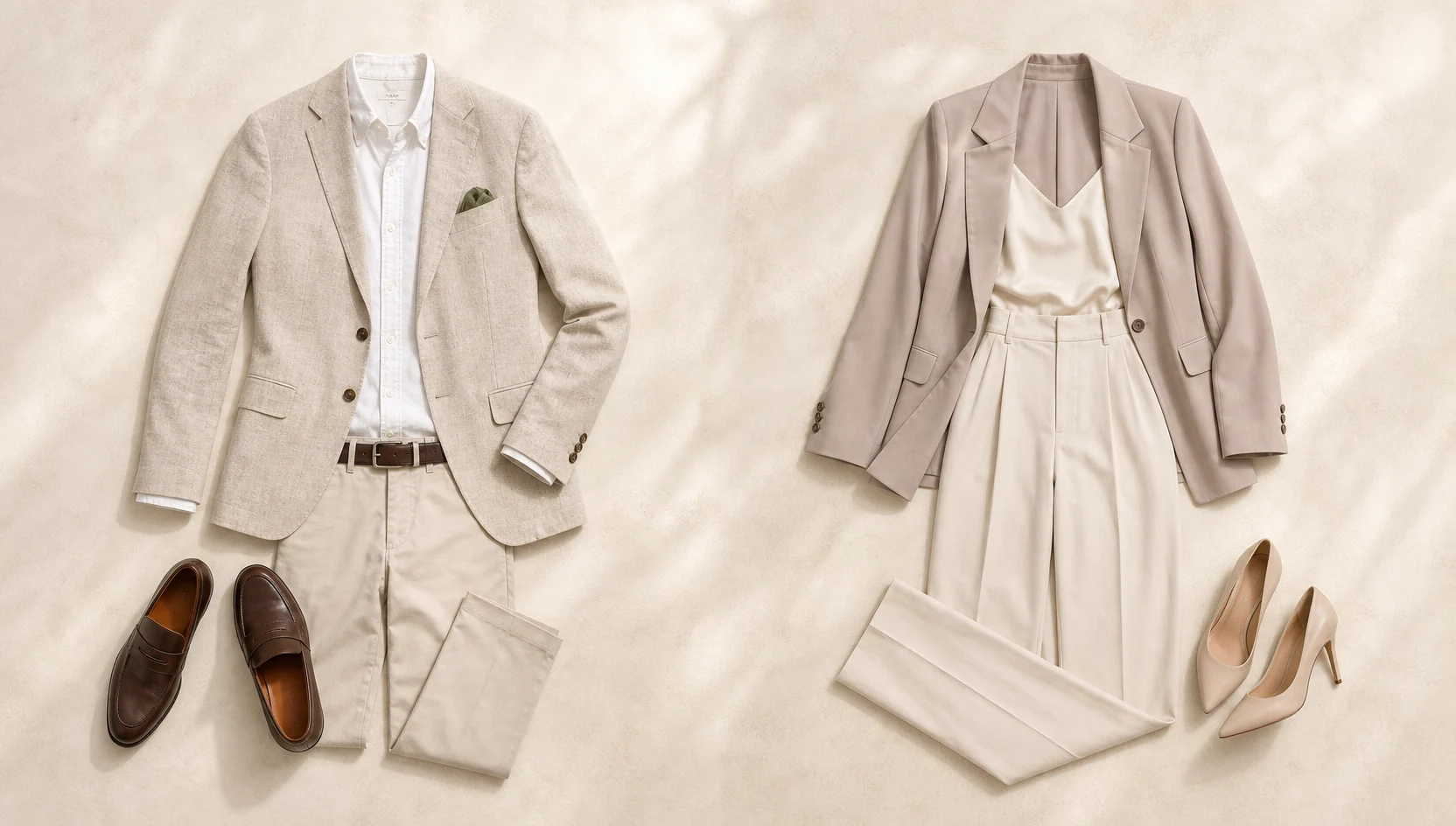 Outfit ideas for hand-in-hand through golden crosswalk engagement photos