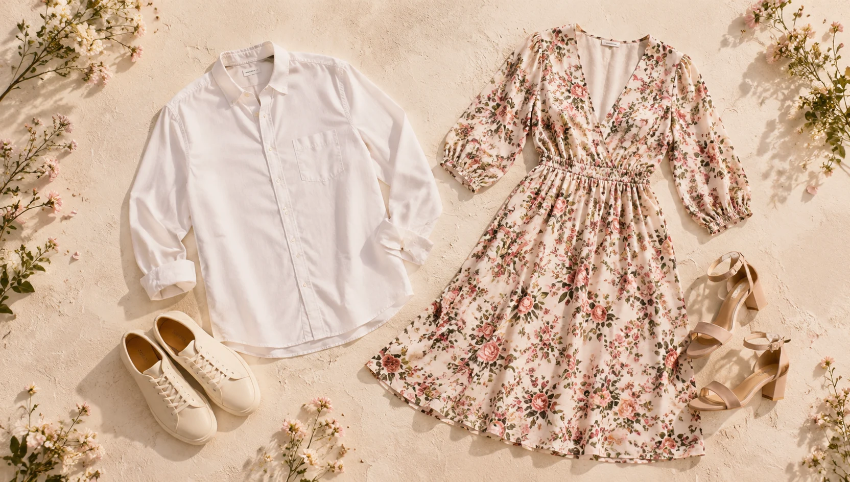 Outfit ideas for golden profile whisper in a secret rose nook engagement photos
