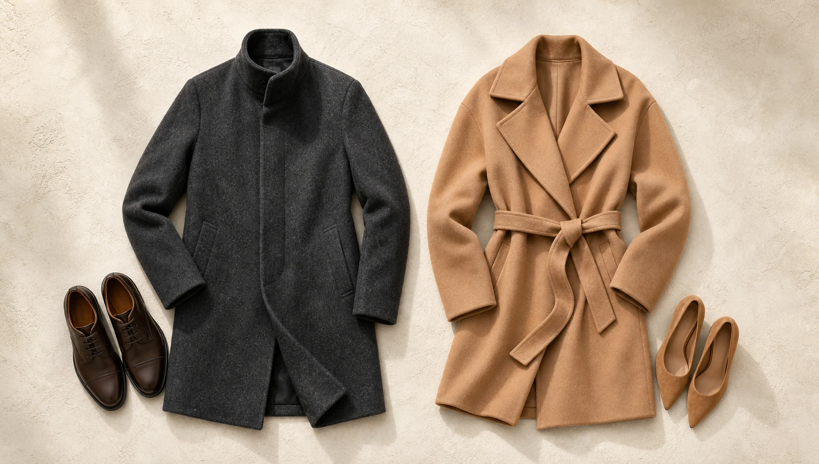 Outfit ideas for whispers stir warmth on a snowy avenue engagement photos