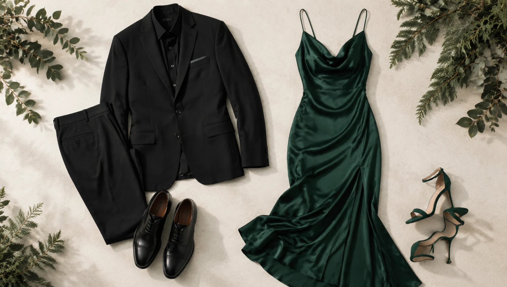 Outfit ideas for morning mist slow dance on grey sand engagement photos