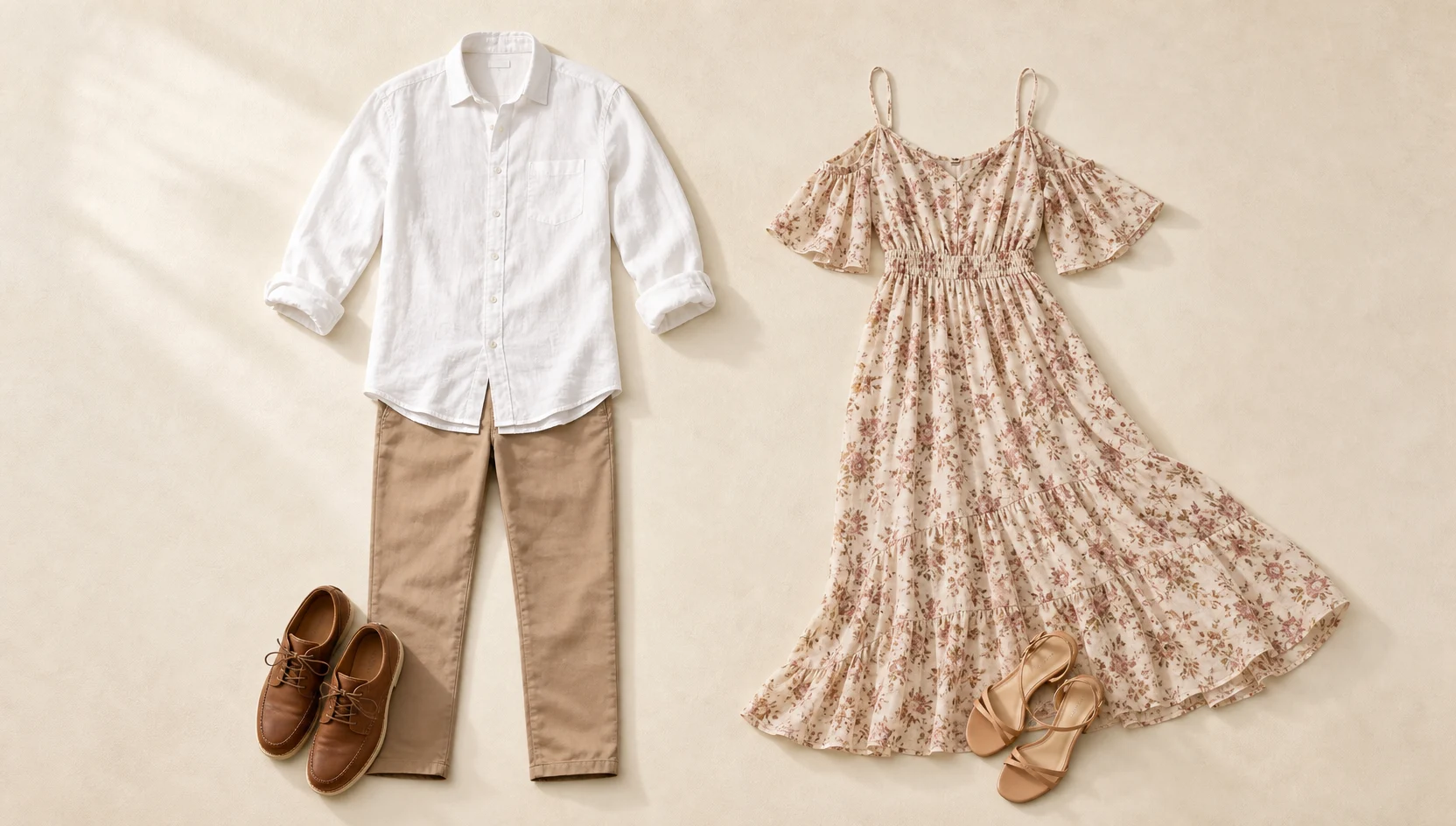 Outfit ideas for looking out over the golden meadow horizon engagement photos