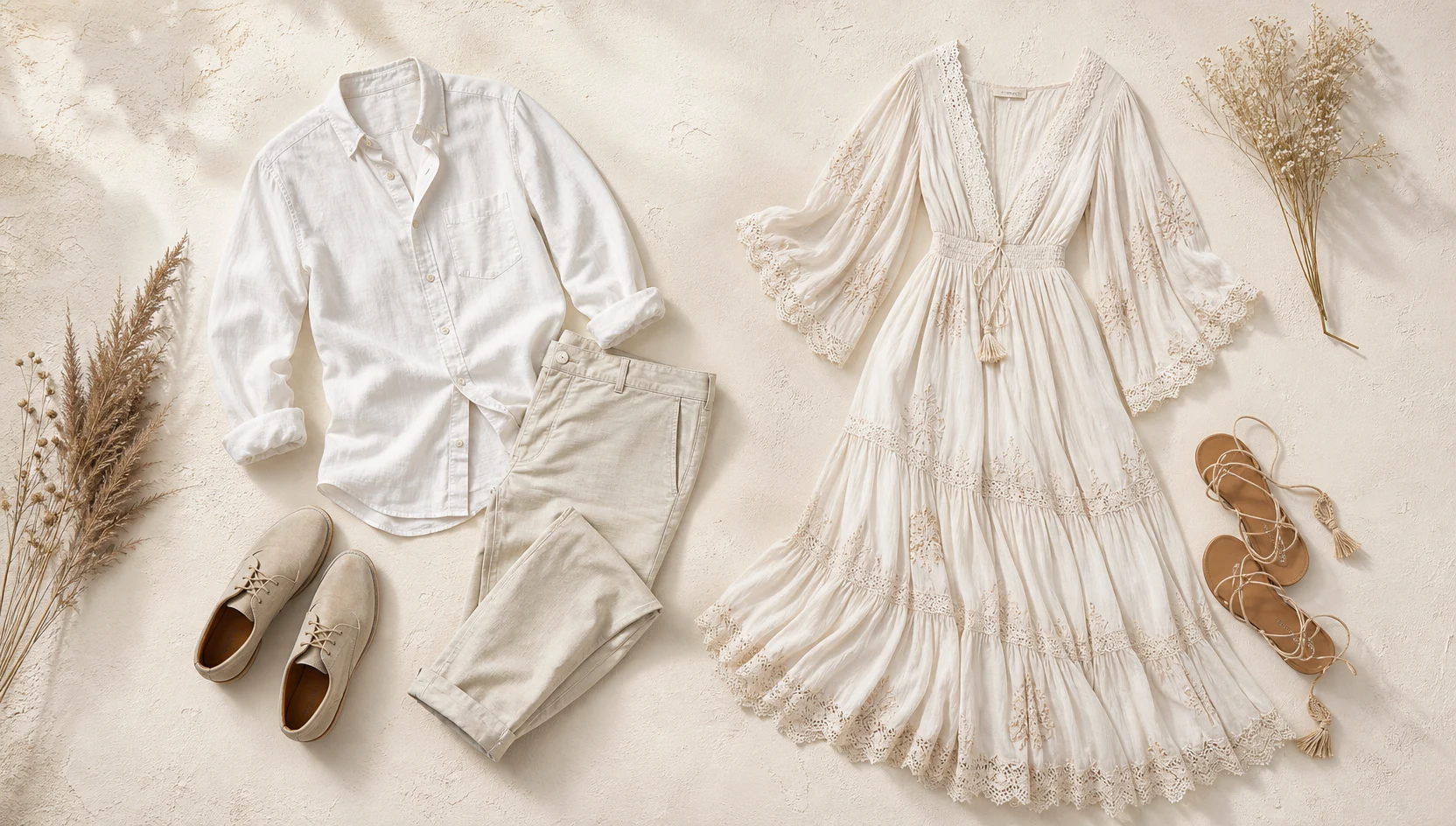 Outfit ideas for intimate slow dance amid wildflower meadow engagement photos