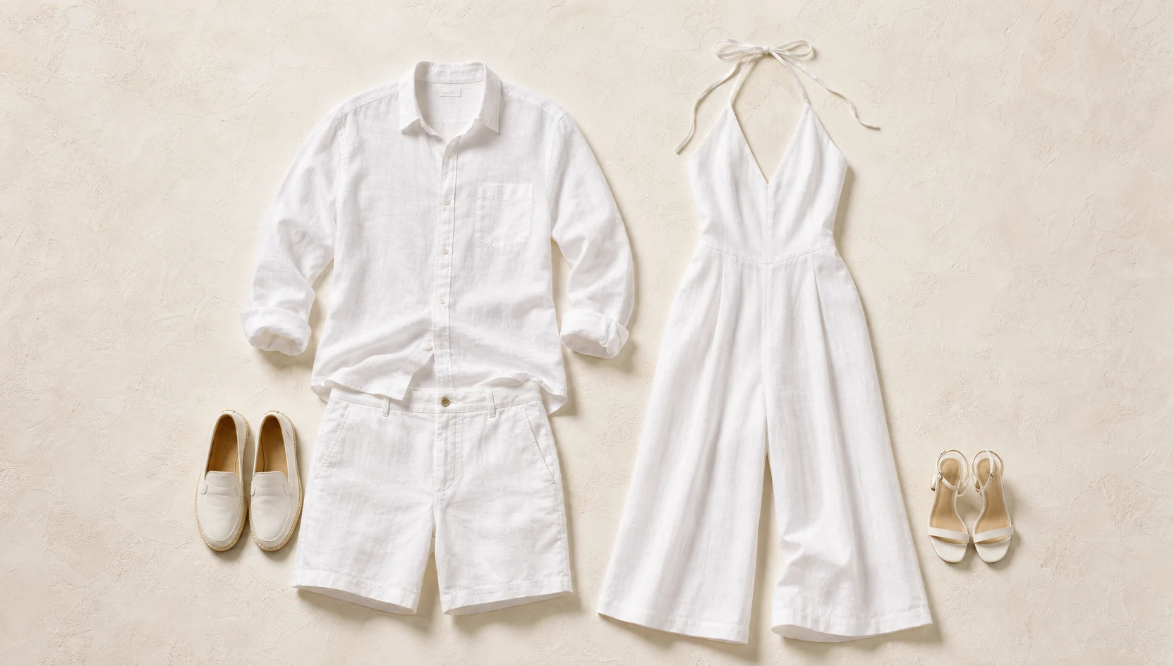 Outfit ideas for hand in hand, gazing toward the distant horizon engagement photos