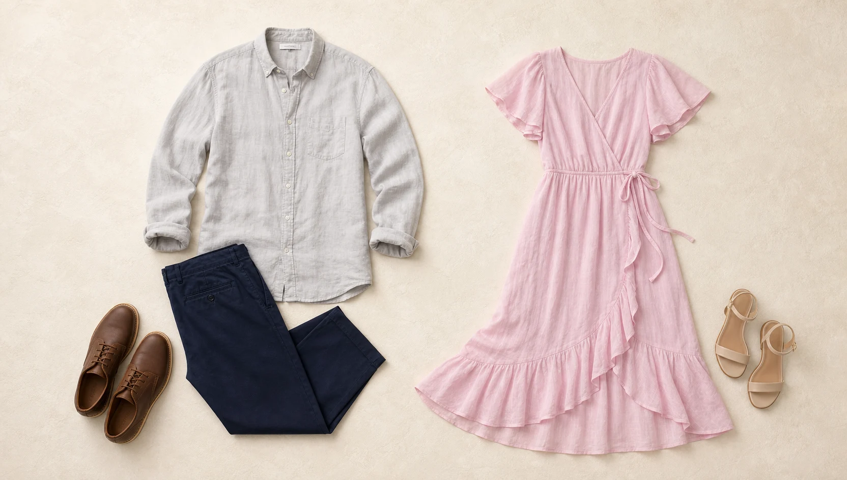 Outfit ideas for tender forehead touch in a dewy wildflower meadow engagement photos