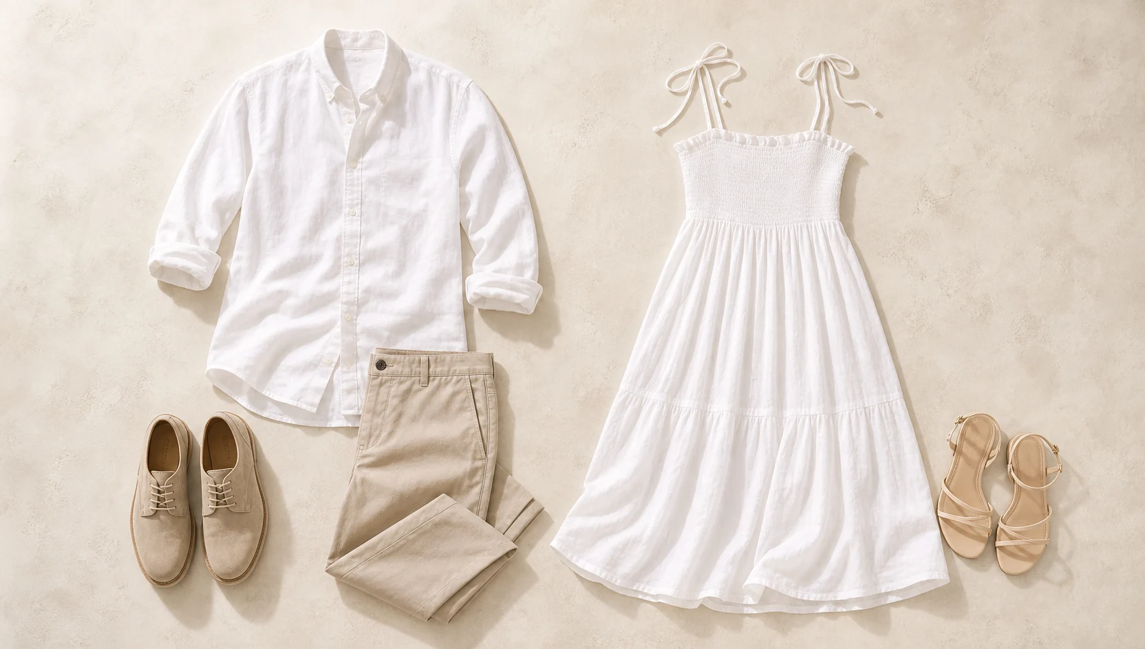 Outfit ideas for midday dappled light candid laughing in white engagement photos