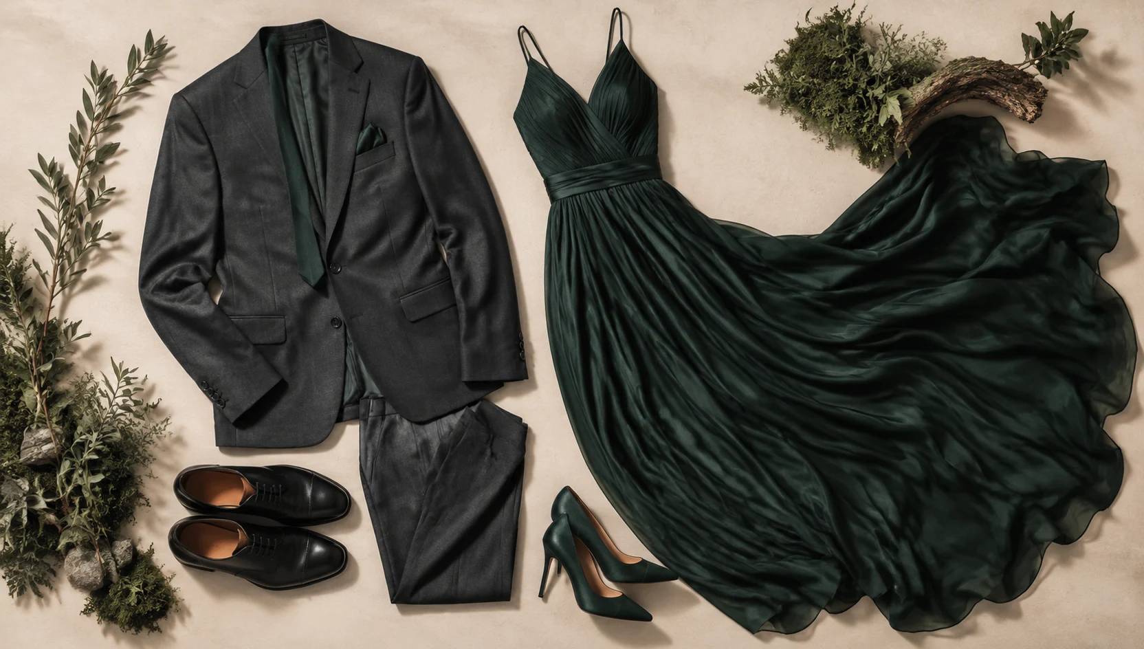 Outfit ideas for misty morning dip kiss in the field engagement photos