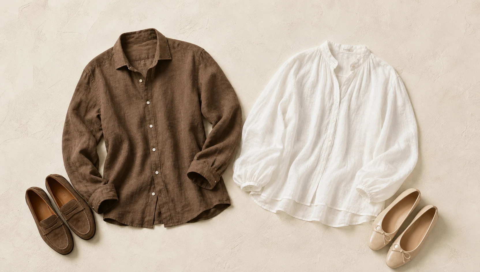 Outfit ideas for quiet morning gaze from a cafe table engagement photos