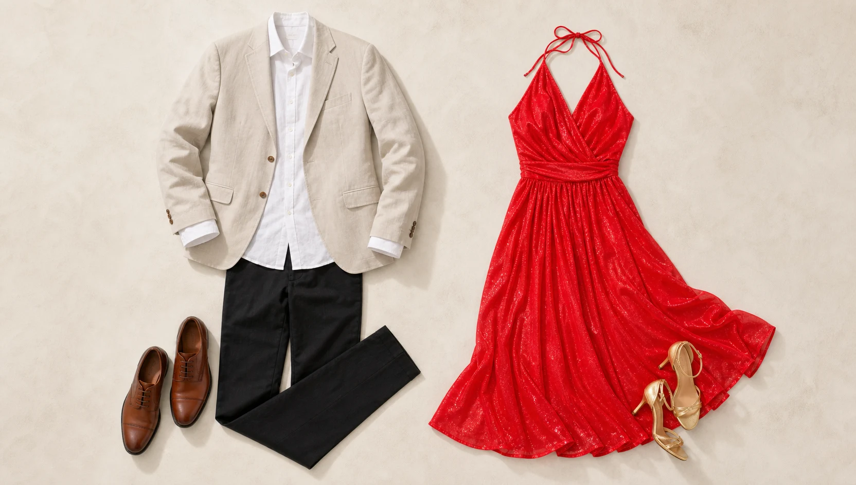 Outfit ideas for overcast beach laughter in a bright dress engagement photos