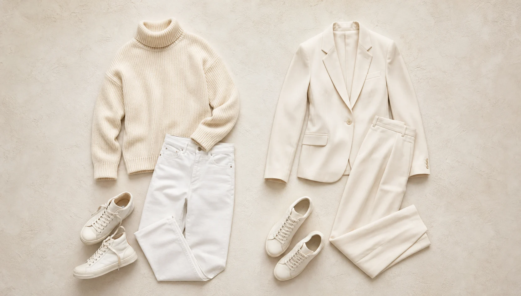Outfit ideas for editorial piggyback in all-white city blue hour engagement photos