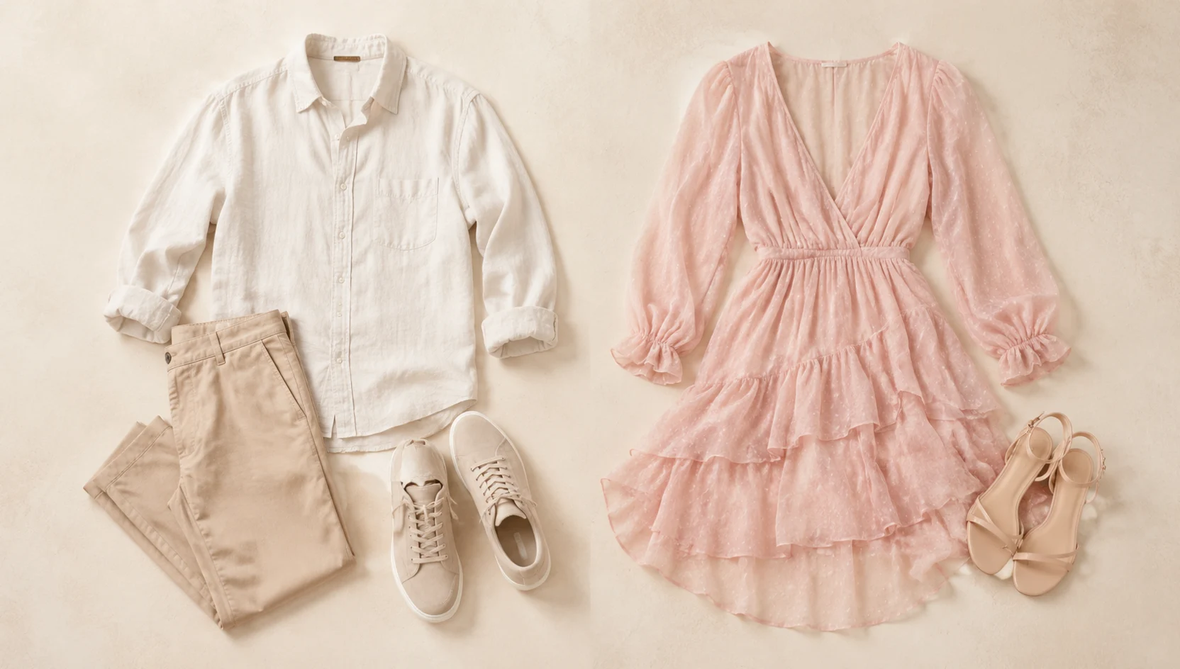 Outfit ideas for piggyback ride under blooming cherry trees on quiet city street engagement photos