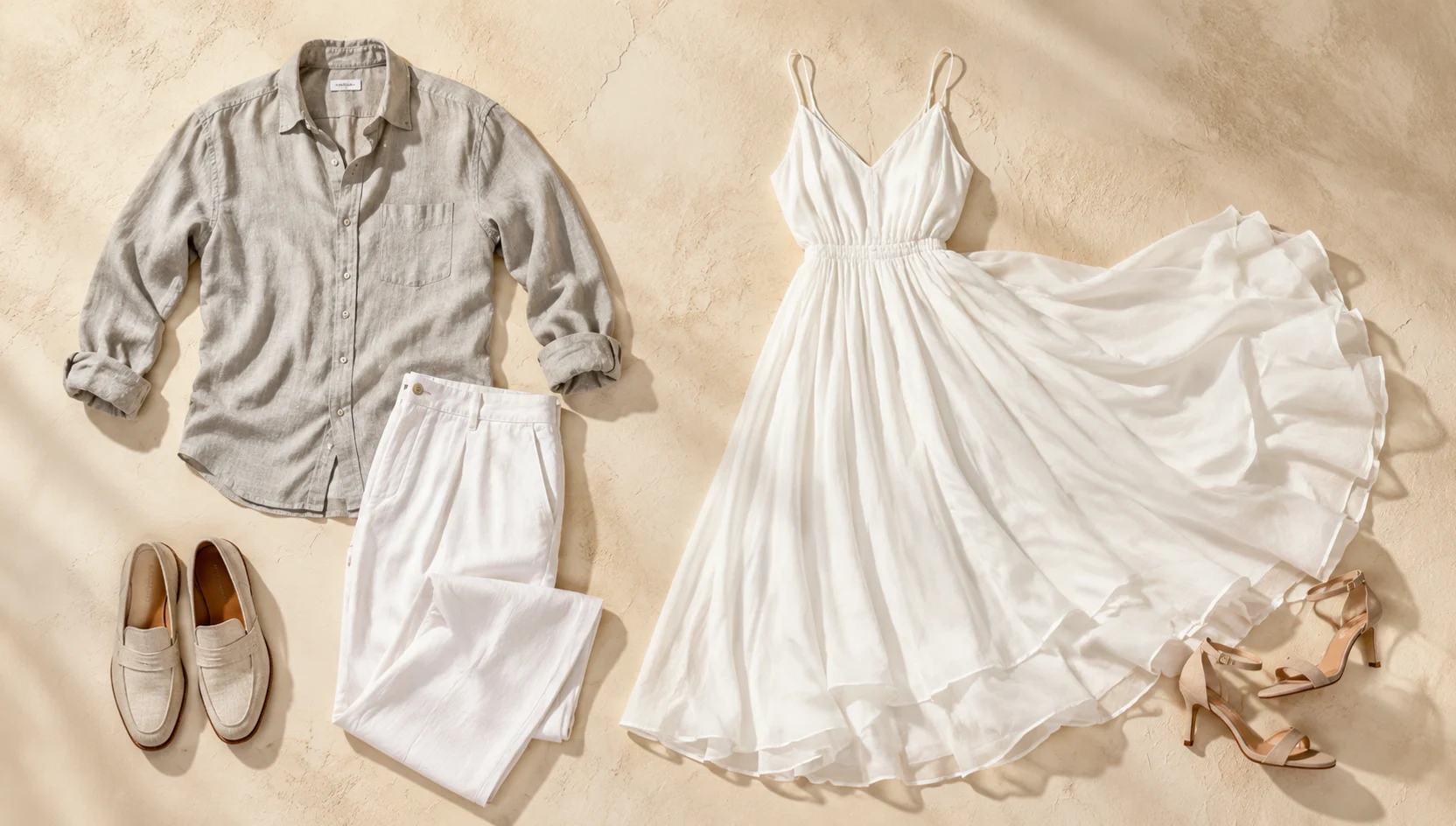 Outfit ideas for golden piggyback ride down the pier engagement photos