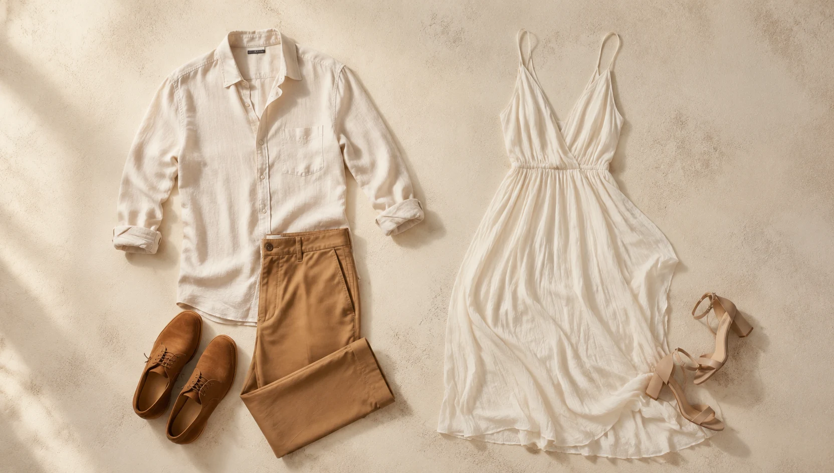 Outfit ideas for piggyback ride at golden hour on the cliffs engagement photos