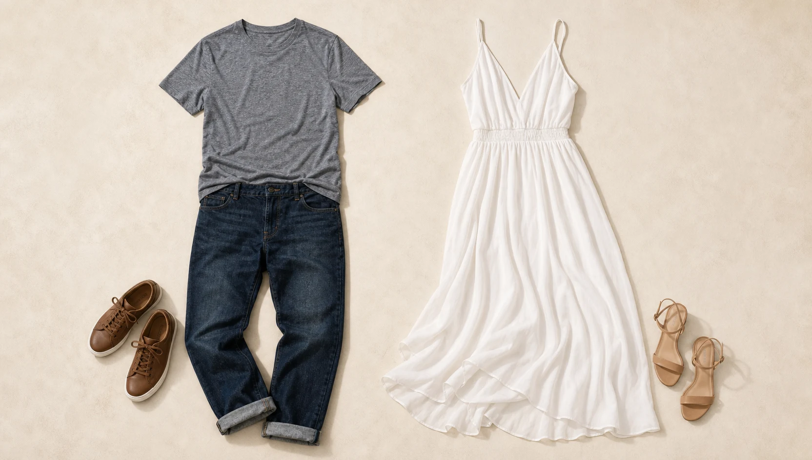 Outfit ideas for golden hour piggyback ride on a park lane engagement photos