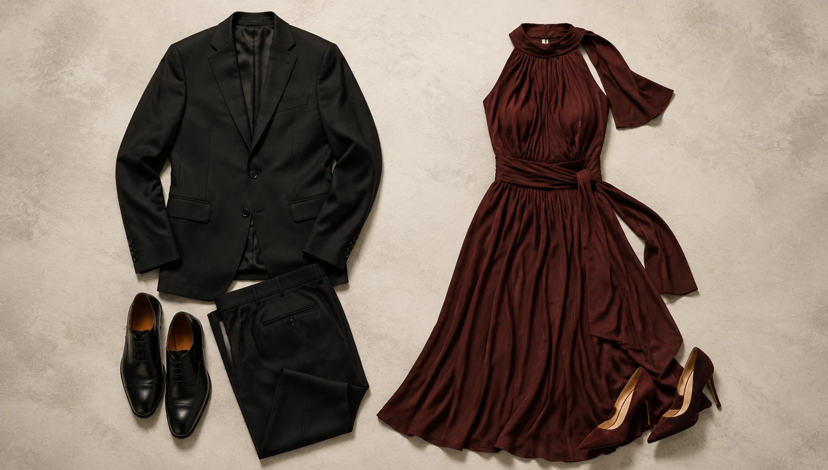Outfit ideas for piggyback ride through golden autumn canopy engagement photos
