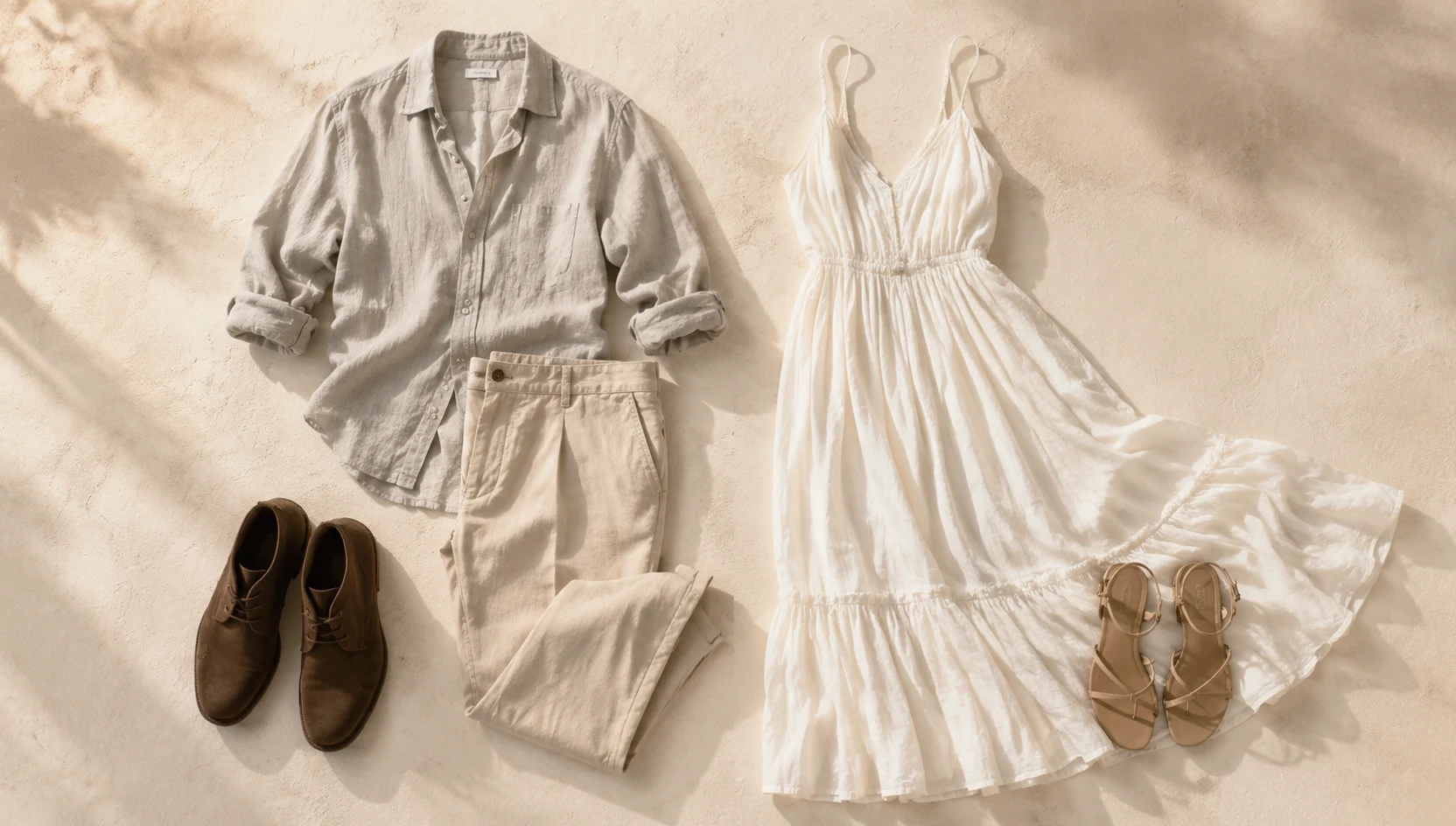 Outfit ideas for piggyback ride along golden cliffside engagement photos