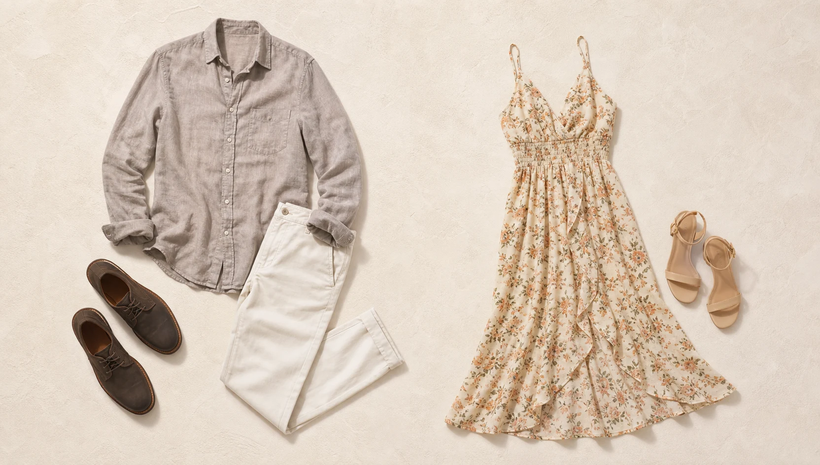 Outfit ideas for piggyback ride through golden wildflower meadow engagement photos