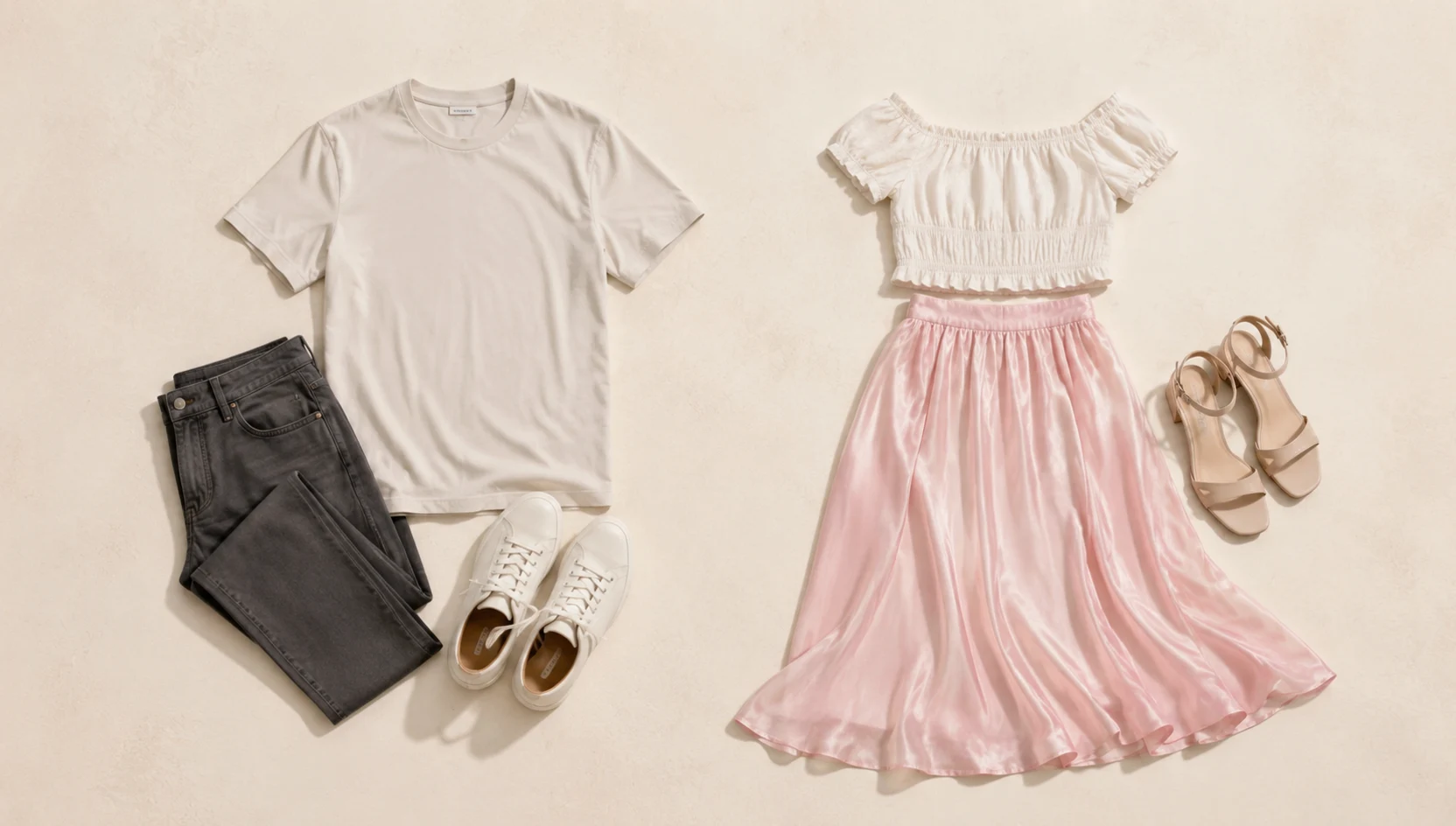 Outfit ideas for piggyback ride through dew-kissed wildflower meadow at dawn engagement photos
