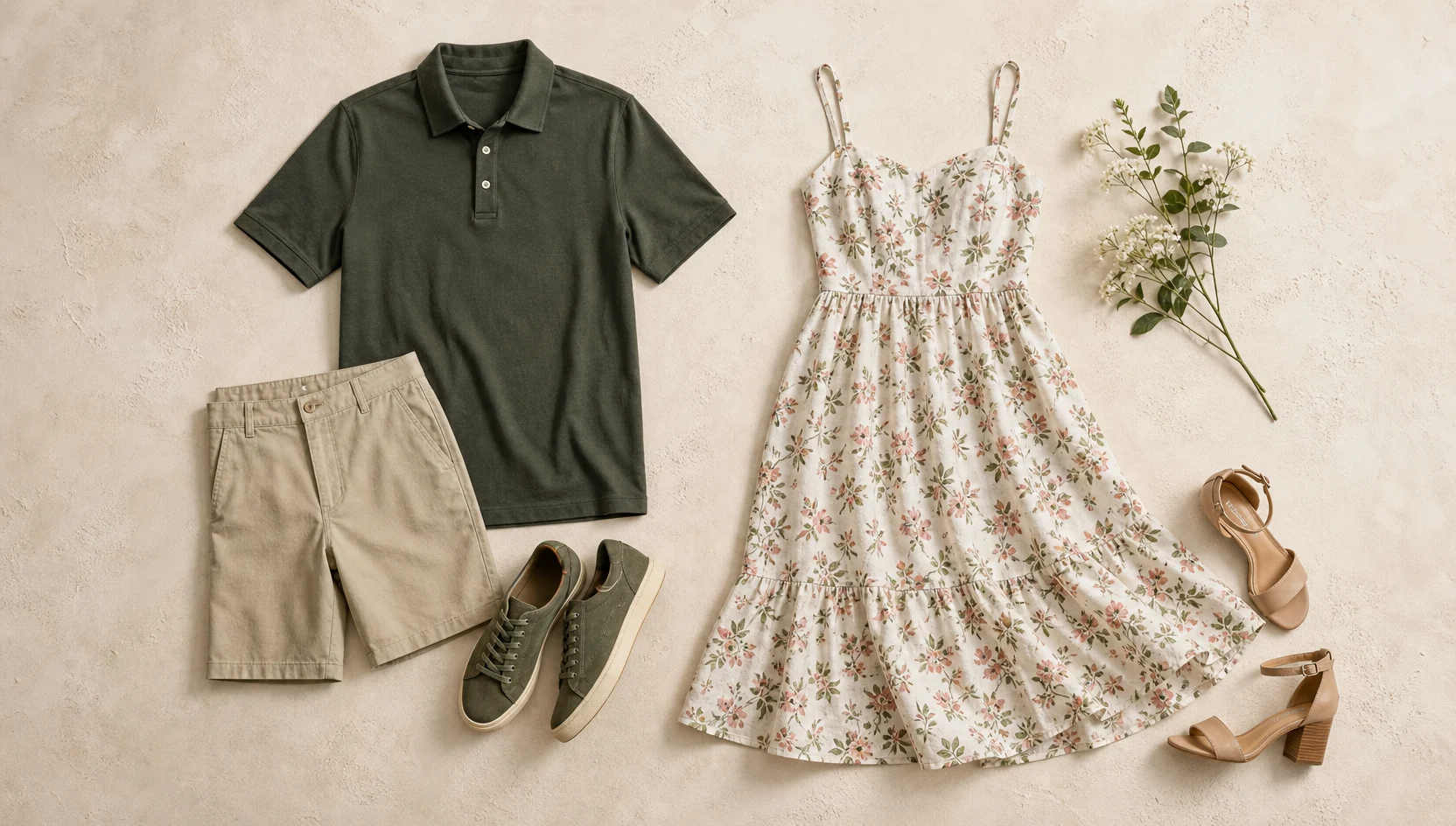 Outfit ideas for playful gaze at sunrise over garden lake engagement photos